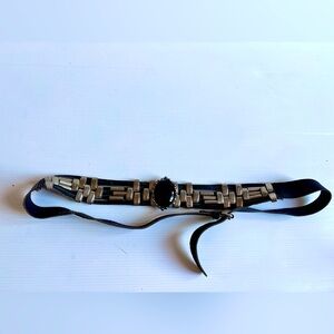 Creation Alrez Leather and Silver Studded Cinch Belt